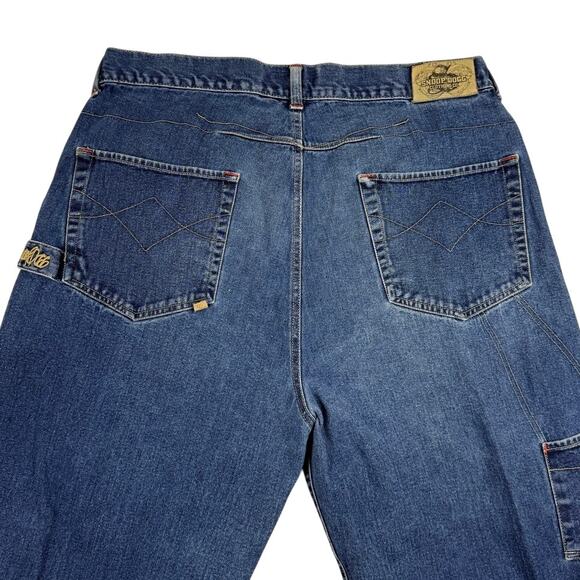 Y2K Snoop Dogg Baggy Oversized Faded Blue Denim Skater Jeans Size 40 x 30 - Picture 3 of 13